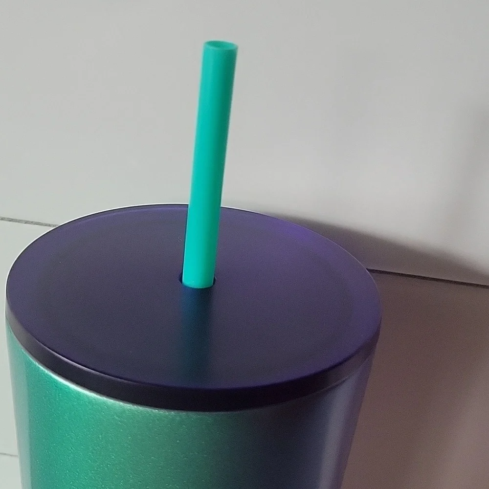 Starbucks 2019 Blue & Teal Metallic Ombre Stainless Steel 24oz Tumbler